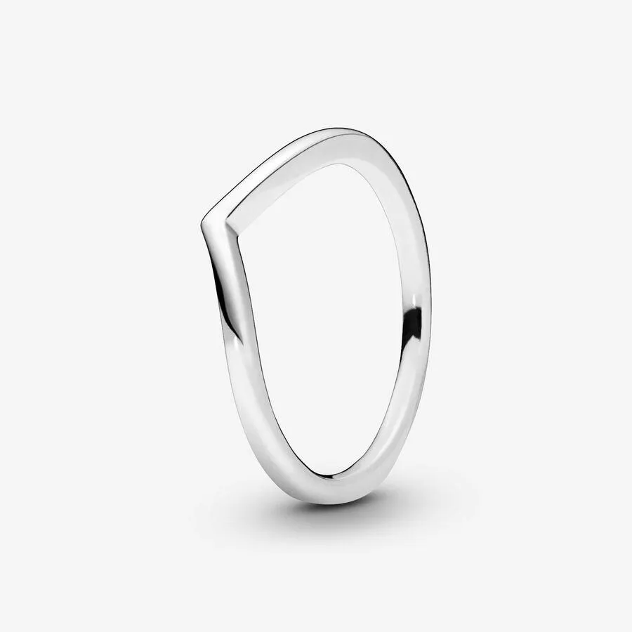 Wishbone silver ring