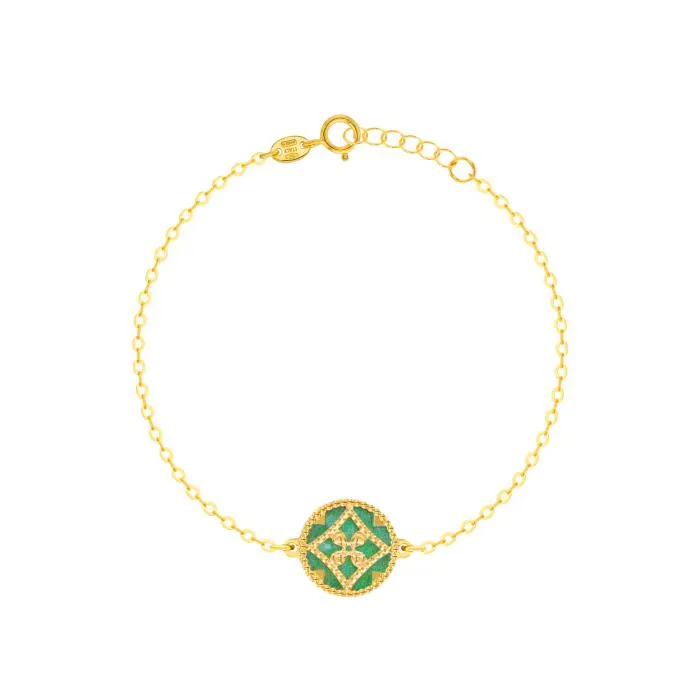 Amelia Versailles Two Sided Coloured Mother Of Pearl 18K Yellow Gold Bracelet