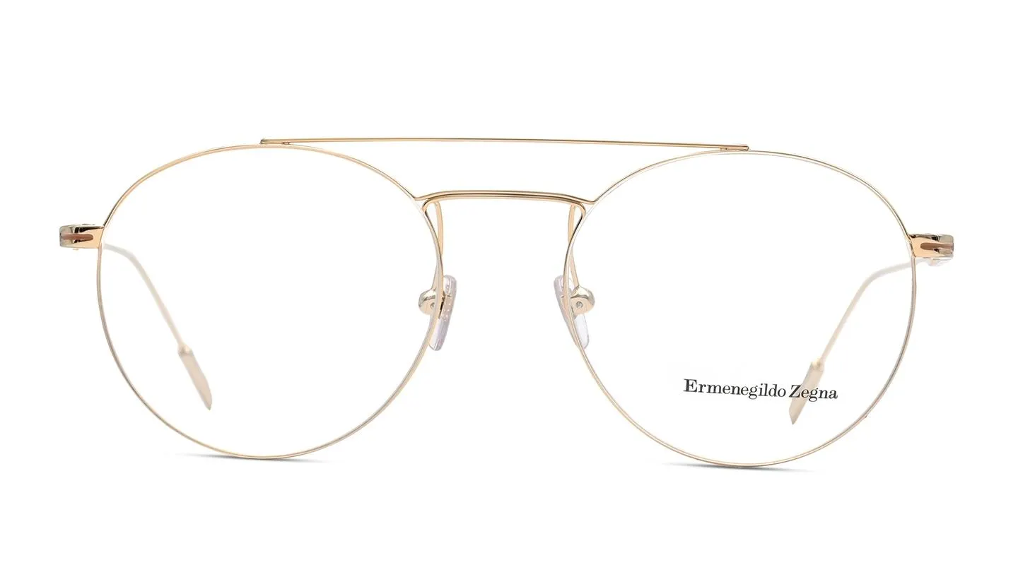 Men Round Shiny Deep Gold Eyeglass
