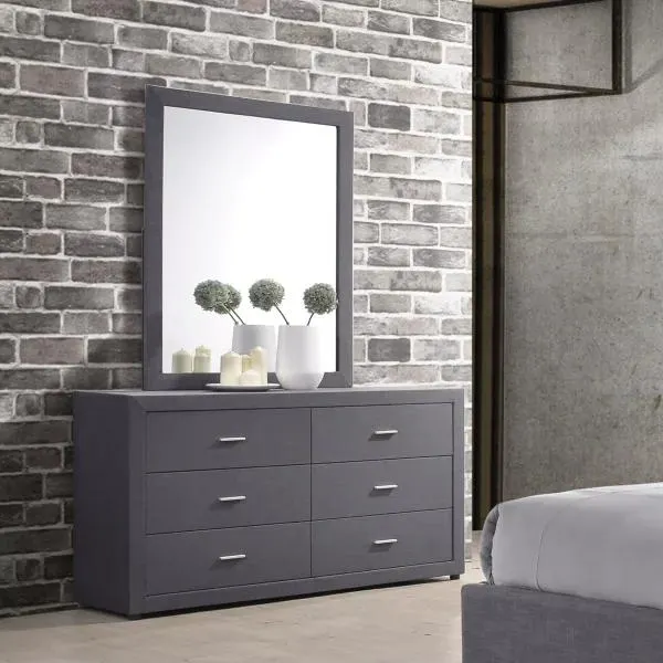 Alder Dresser with Mirror – Grey