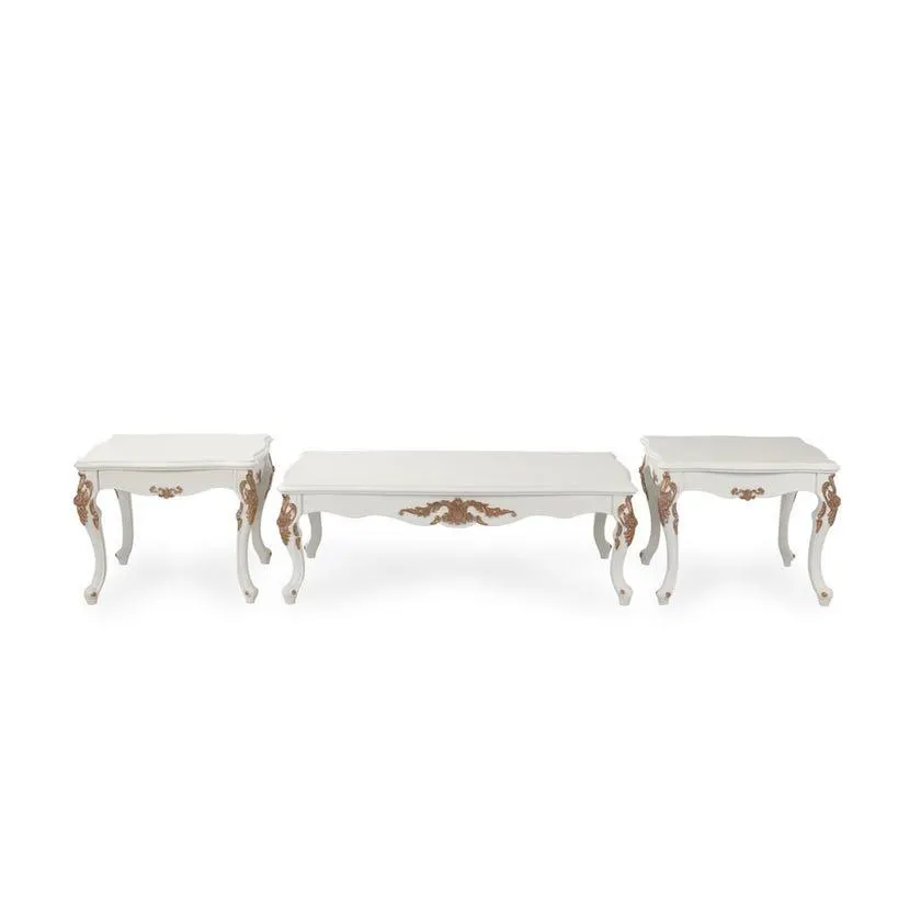 Laiya Engineered Wood Coffee Table Set of 3 - Cream
