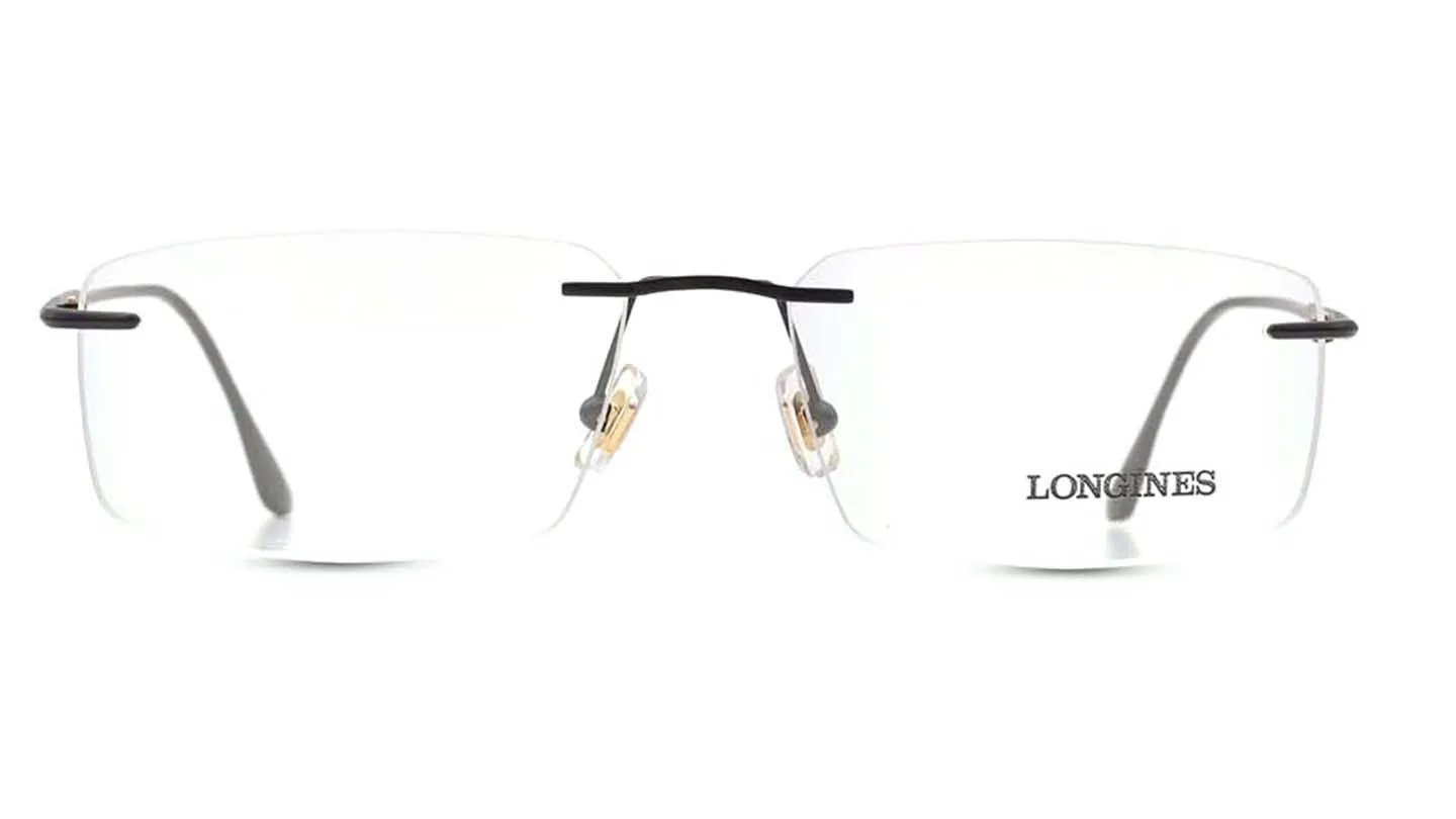 Men Square Shiny Deep Gold Eyeglass