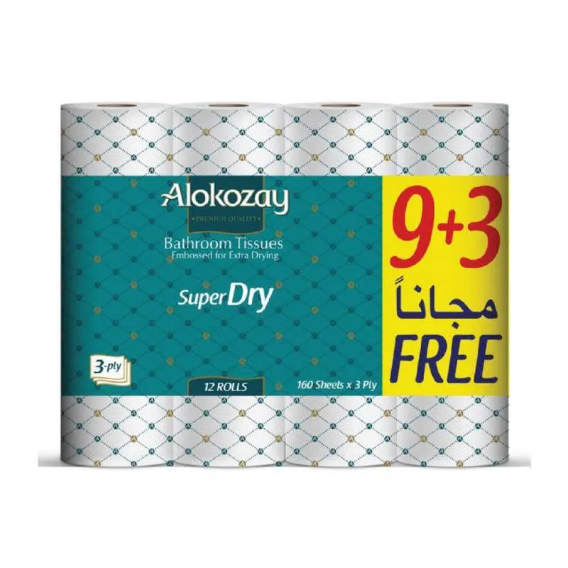 Alokozay Bathroom Tissue - 3Ply 9+3x160's