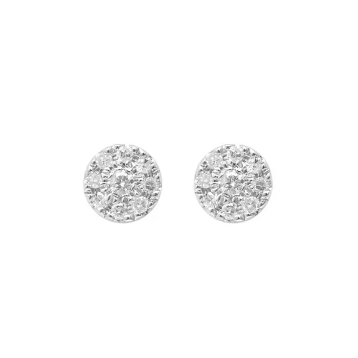 Djula Diamond Target Stud Earrings in 18K White Gold