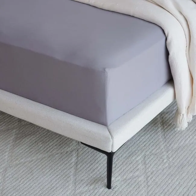 snug cotton jersey fitted sheet 200x200+33cm - grey