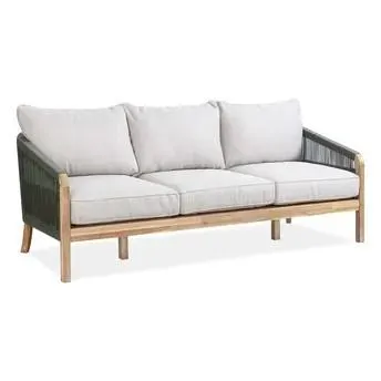 Seychelles 3-Seater Acacia Wooden Sofa W/Cushion (207 x 80 x 65 cm)