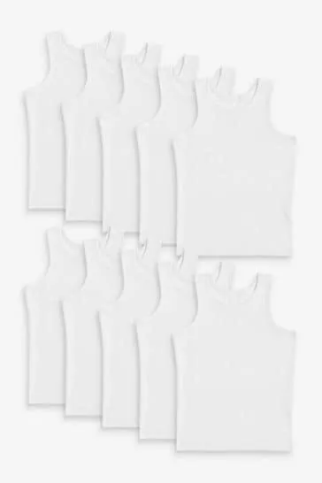 White Vests 10 Pack (1.5-16yrs)