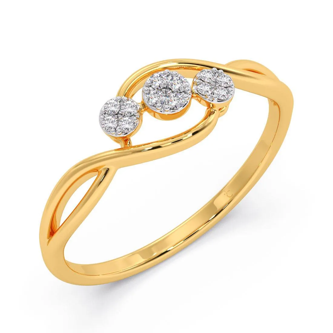 Three Cluster Diamond Ring