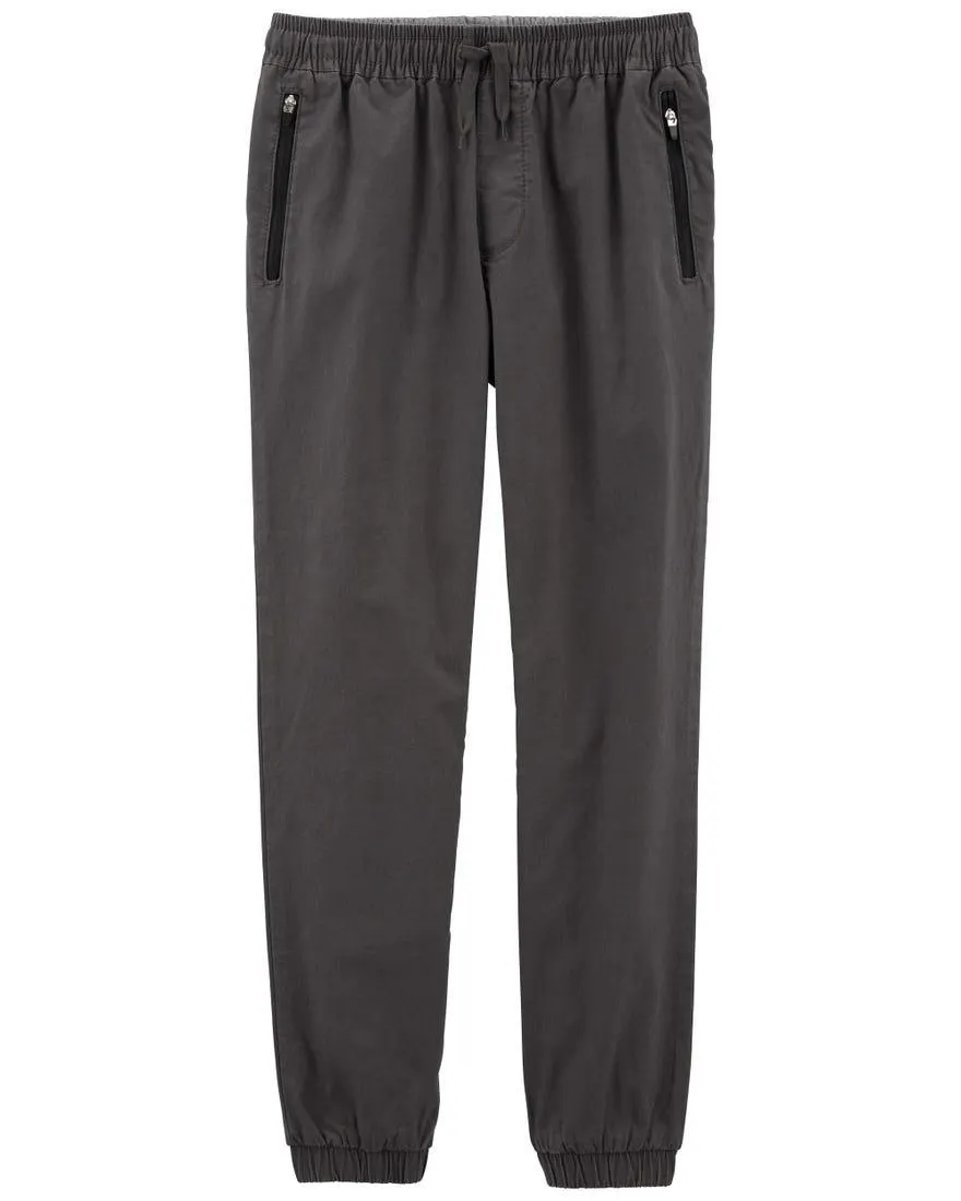 Stretch Canvas Pull-On Joggers