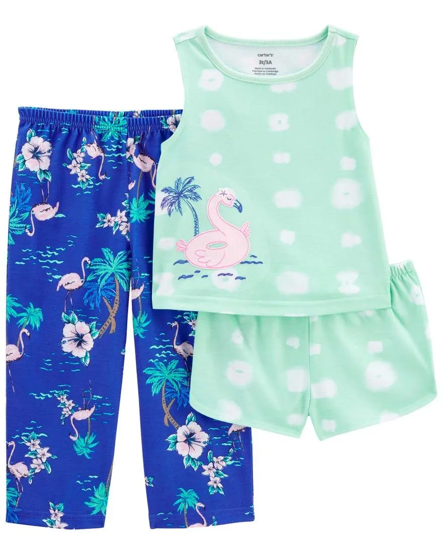 3-Piece Flamingo Loose Fit PJs