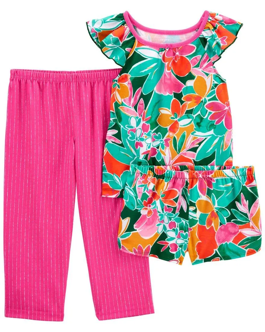 3-Piece Tropical Loose Fit PJs