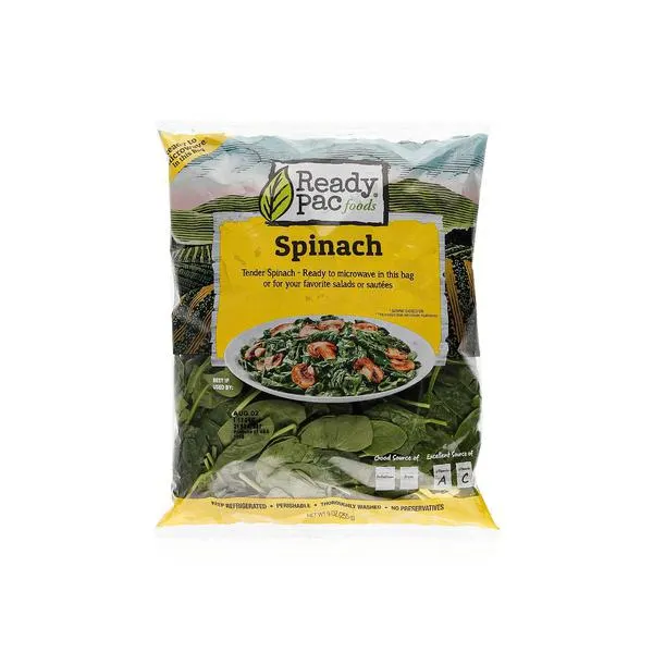 Ready Pac microwaveable spinach bag 255g
