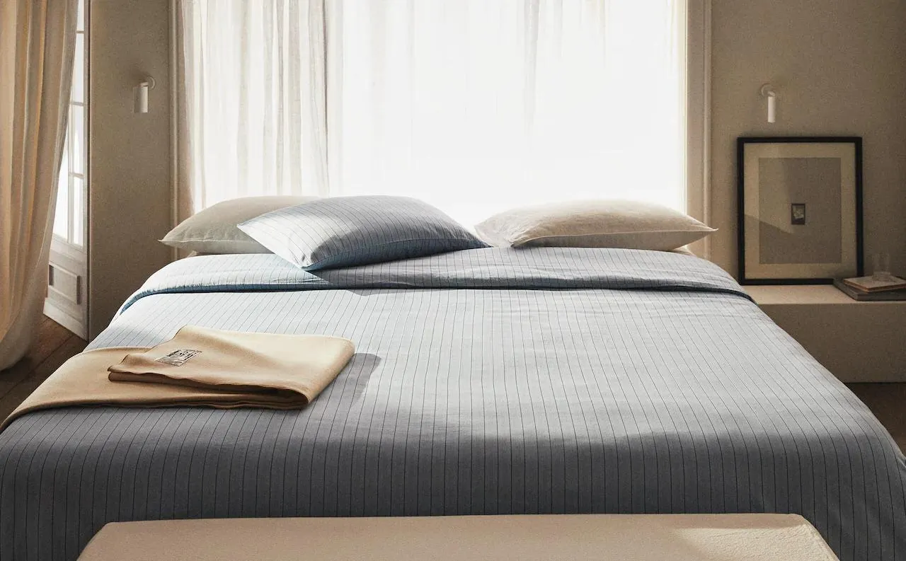 (300 THREAD COUNT) STRIPED WASHED SATEEN DUVET COVER