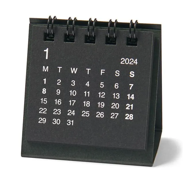 Mini Desktop Calendar / Dec. 2023 - Dec. 2024 , Monday start W 6 x L 6 cm