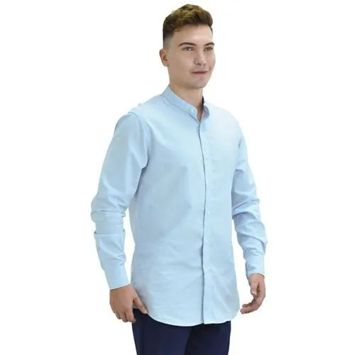 Men's Band Collar Oxford Shirt
