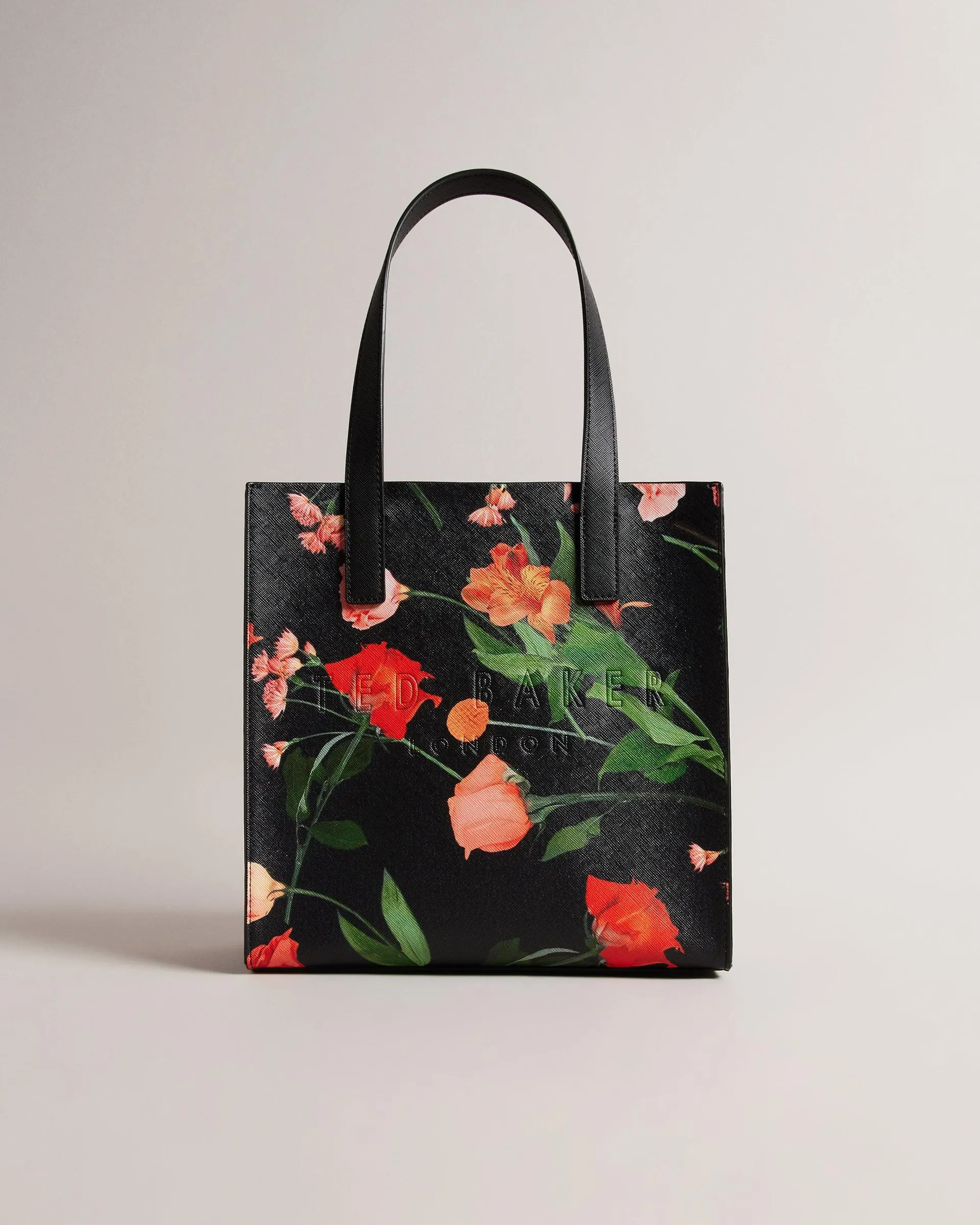 Fleucon Floral Print Small Icon Tote Black