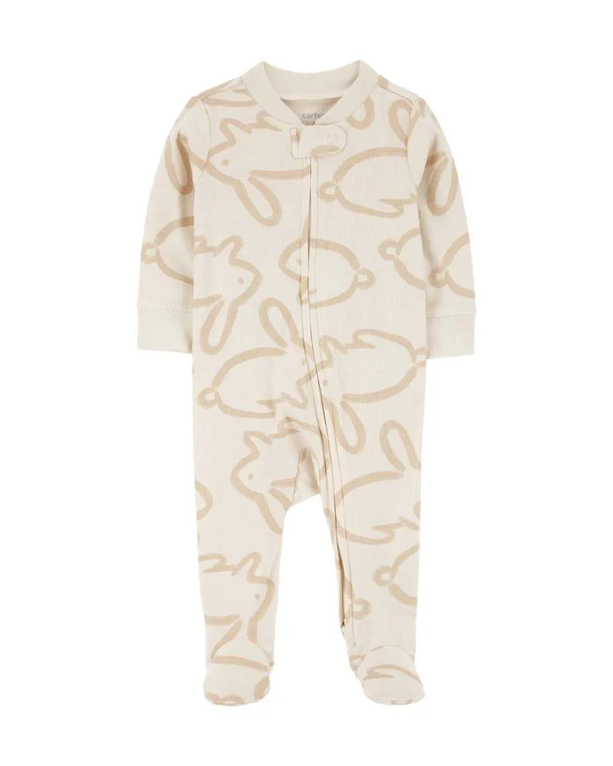 Ivory Bunny 2-Way Zip Sleeper Pyjamas
