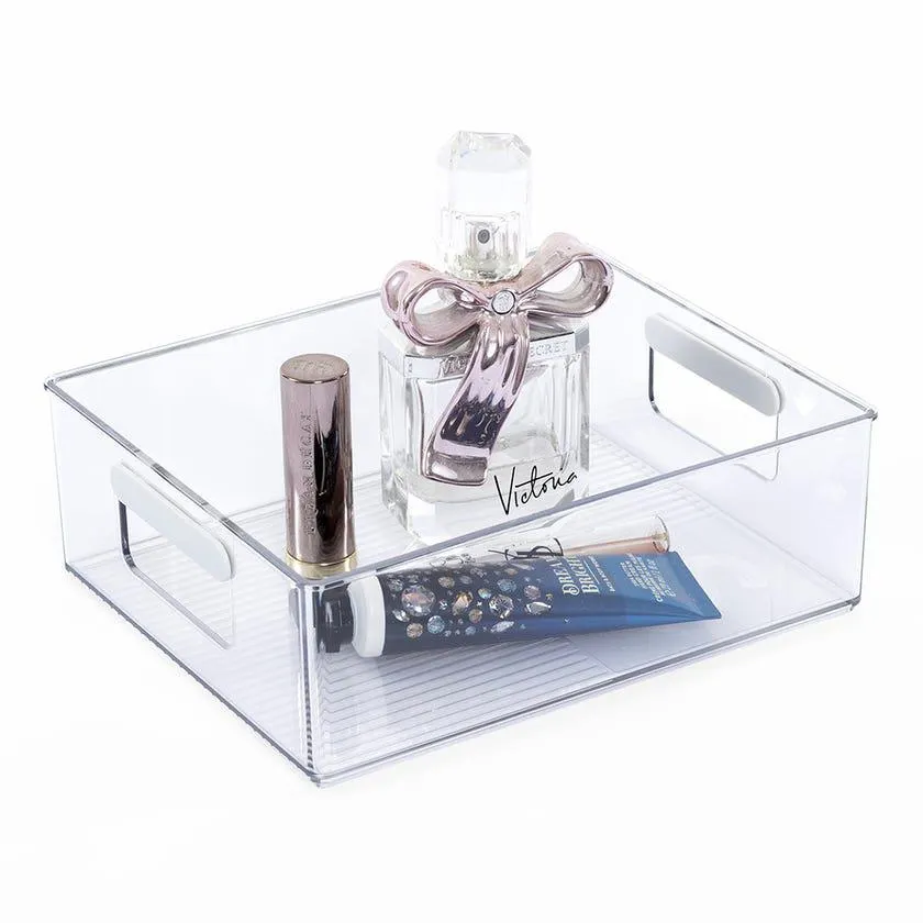 All Purpose Short Storage Bin, Clear - Small, 15.8x6.5 cm