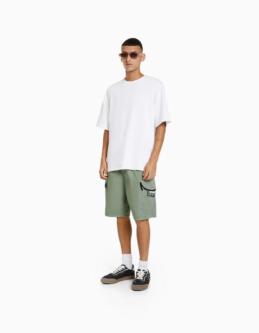 Cotton cargo Bermuda shorts