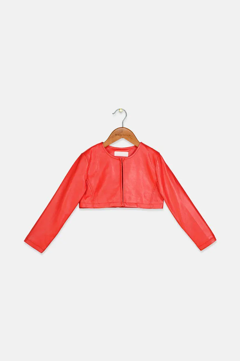 Toddlers Girl Crew Neck Long Sleeves Basic Top, Red