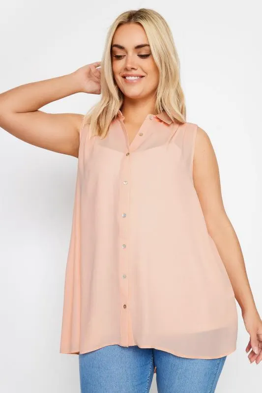 YOURS Curve Pink Sleeveless Shirt