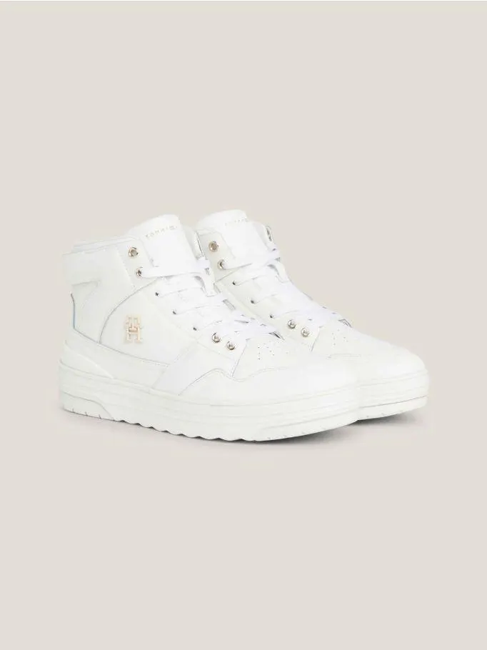 Leather High-Top Basketball Trainers