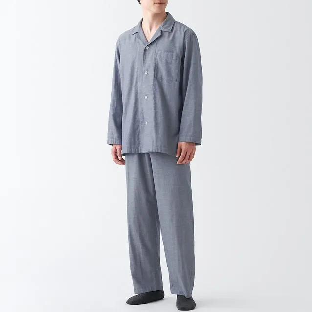 Side Seamless Double Gauze Long Sleeves Pajamas