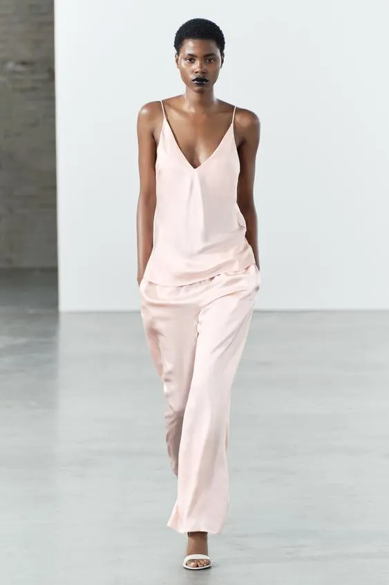 STRAPPY SATIN TOP