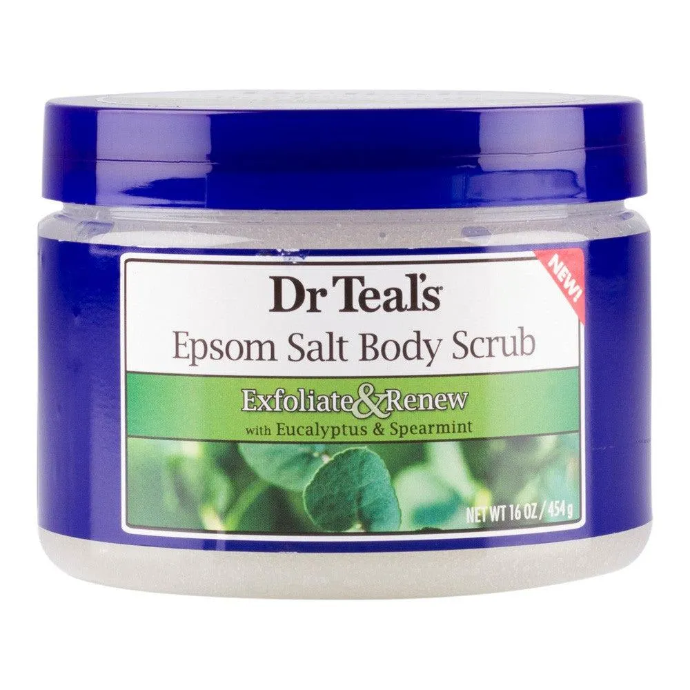 Dr Teal's Exfoliate & Renew Epsom Salt Body Scrub Eucalyptus and Spearmint 16oz