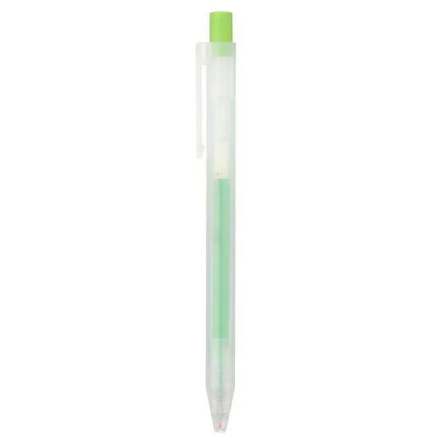 Gel Ink Knock Type Ballpoint Pen, 0.5 mm, Yellowish Green
