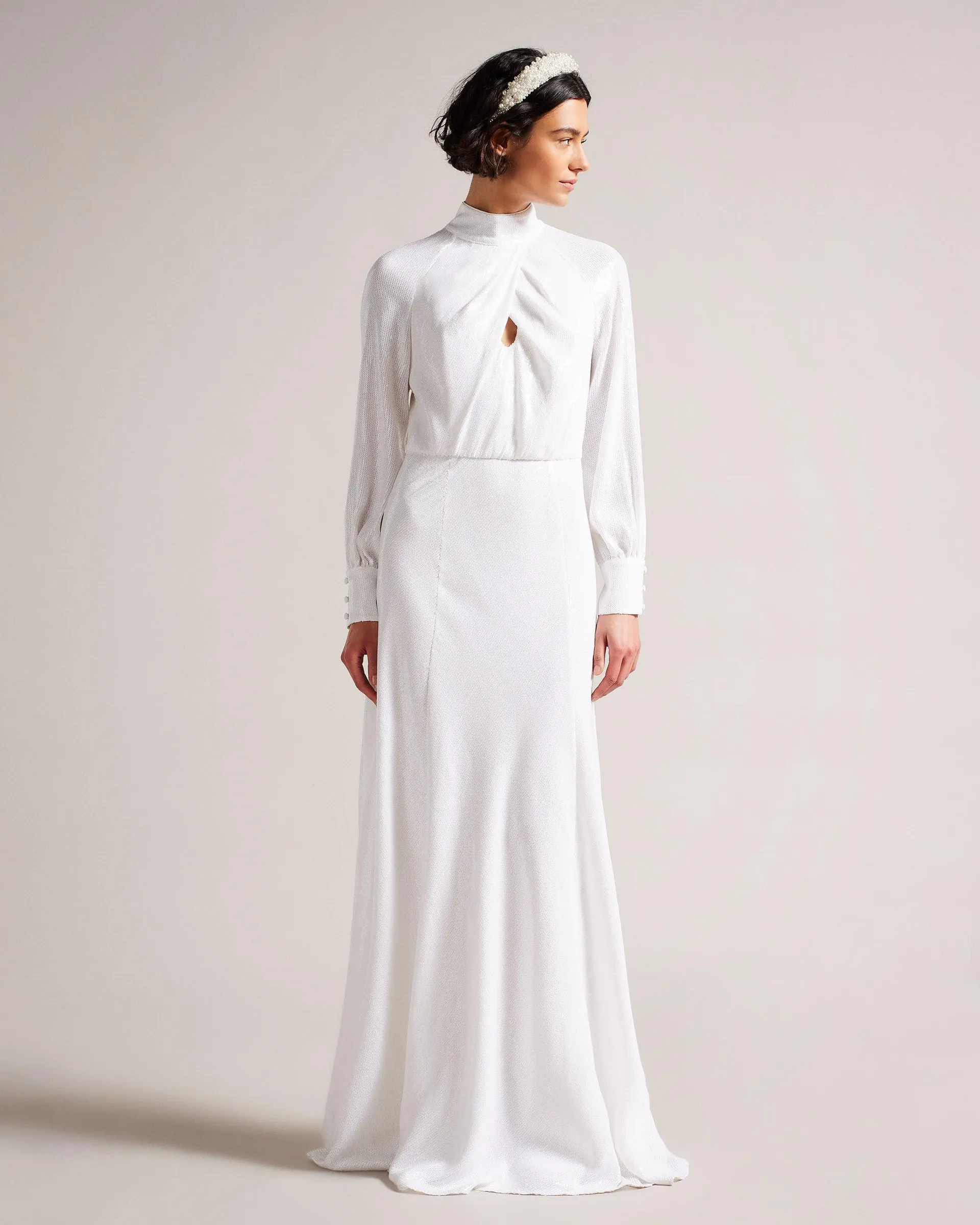 Mayrose Draped Sequin Embellished Maxi Dress