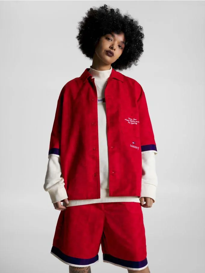 Checkerboard Short Sleeve Twill Shirt