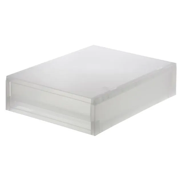 Polypropylene Vertical Draw-Out Case, W 26 x D 37 x H 9 cm, White