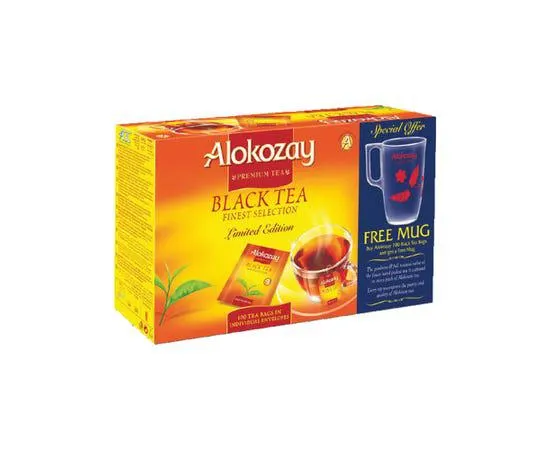 Alokozay Black Tea Bags - 100 Pcs + Mug Free