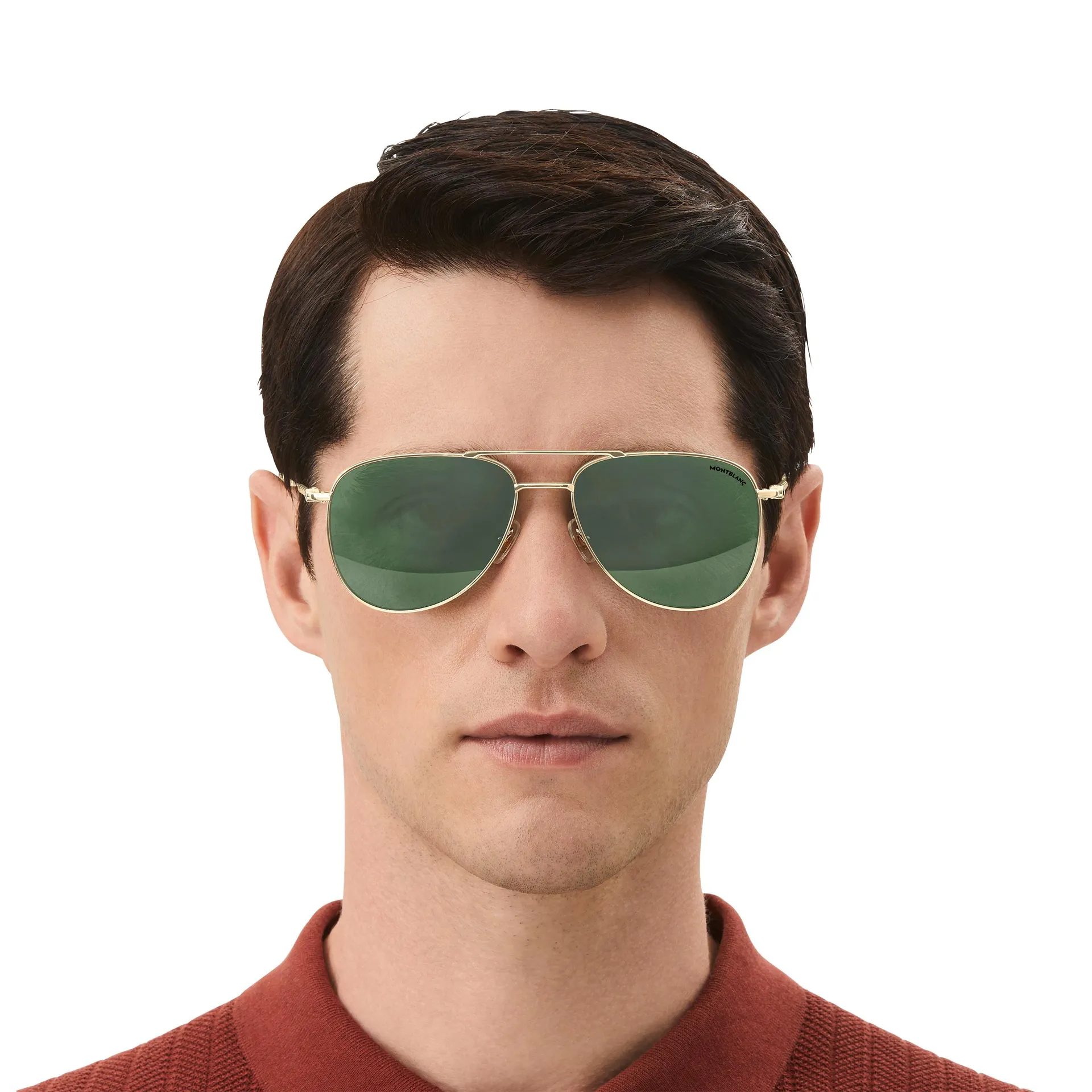 Squared Sunglasses with Gold Coloured Metal Frame