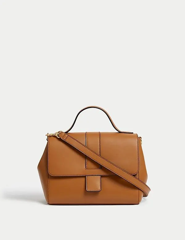 Leather Top Handle Cross Body Bag