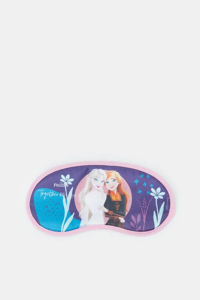 Girls Purple Frozen Print Eye Mask