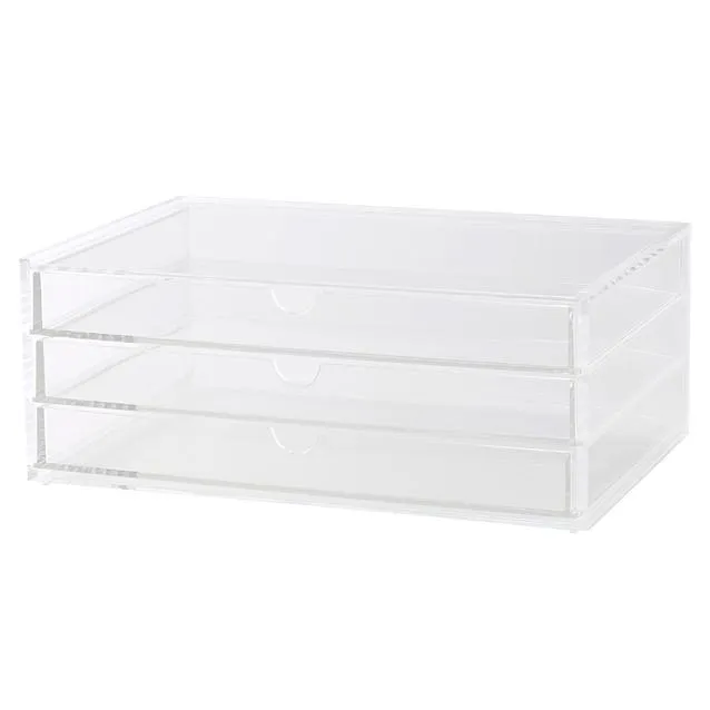 Acrylic Case, 3 Steps Horizontal, Approx. W 25.5 x D 17 x H 10 cm