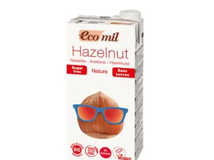 Ecomil Organic Hazelnut Drink Nature Sugar Free 1L , Gluten Free, Vegan