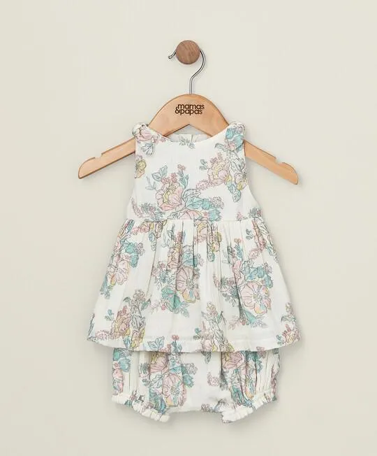 2 Piece Rose Tee & Bloomers