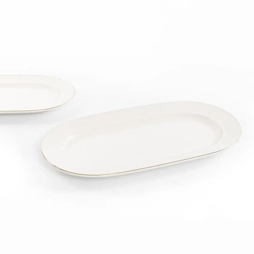 Luce Oval Platter, White - 35.56 cm