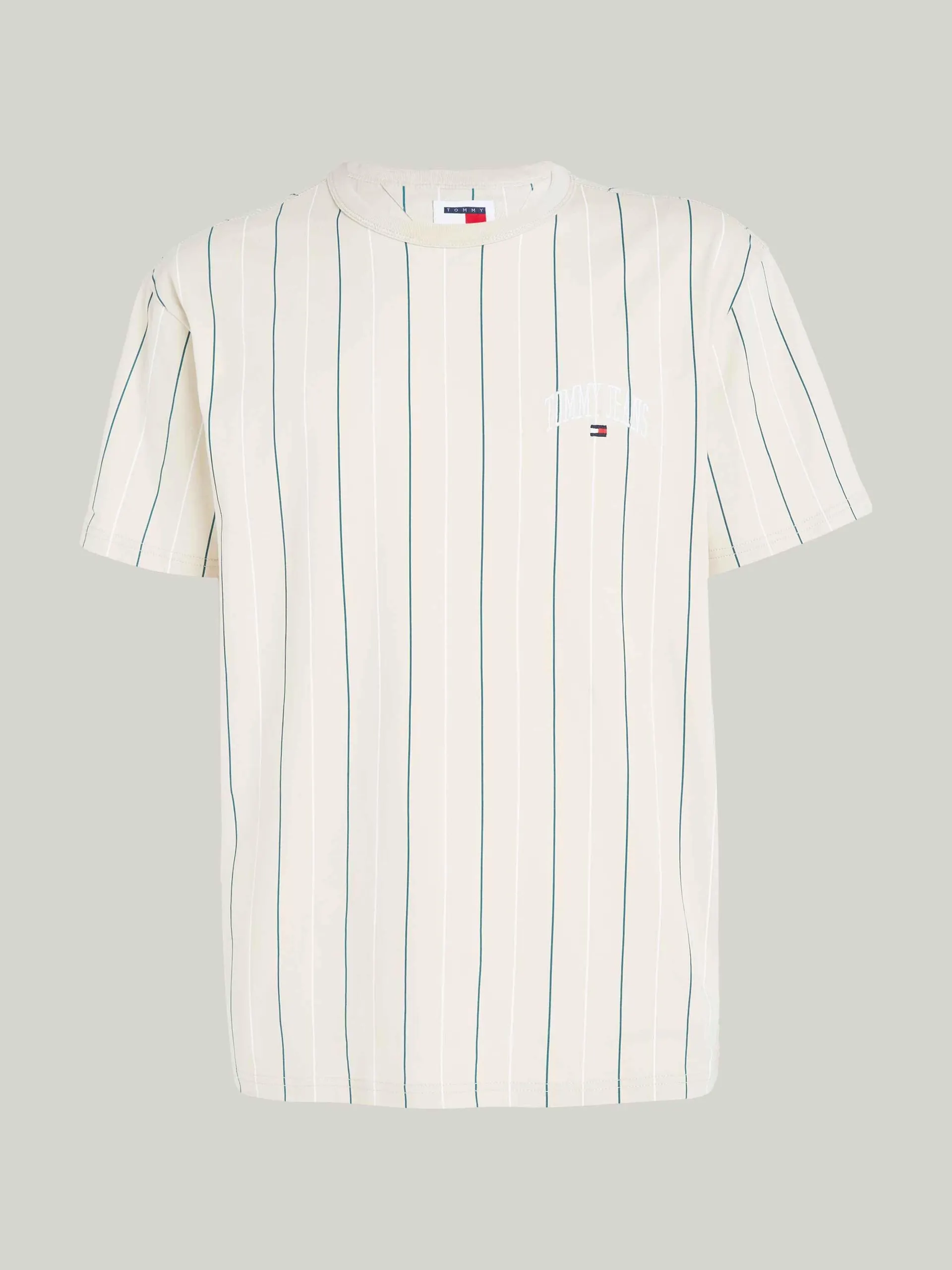 Varsity Pinstripe Crew Neck T-Shirt