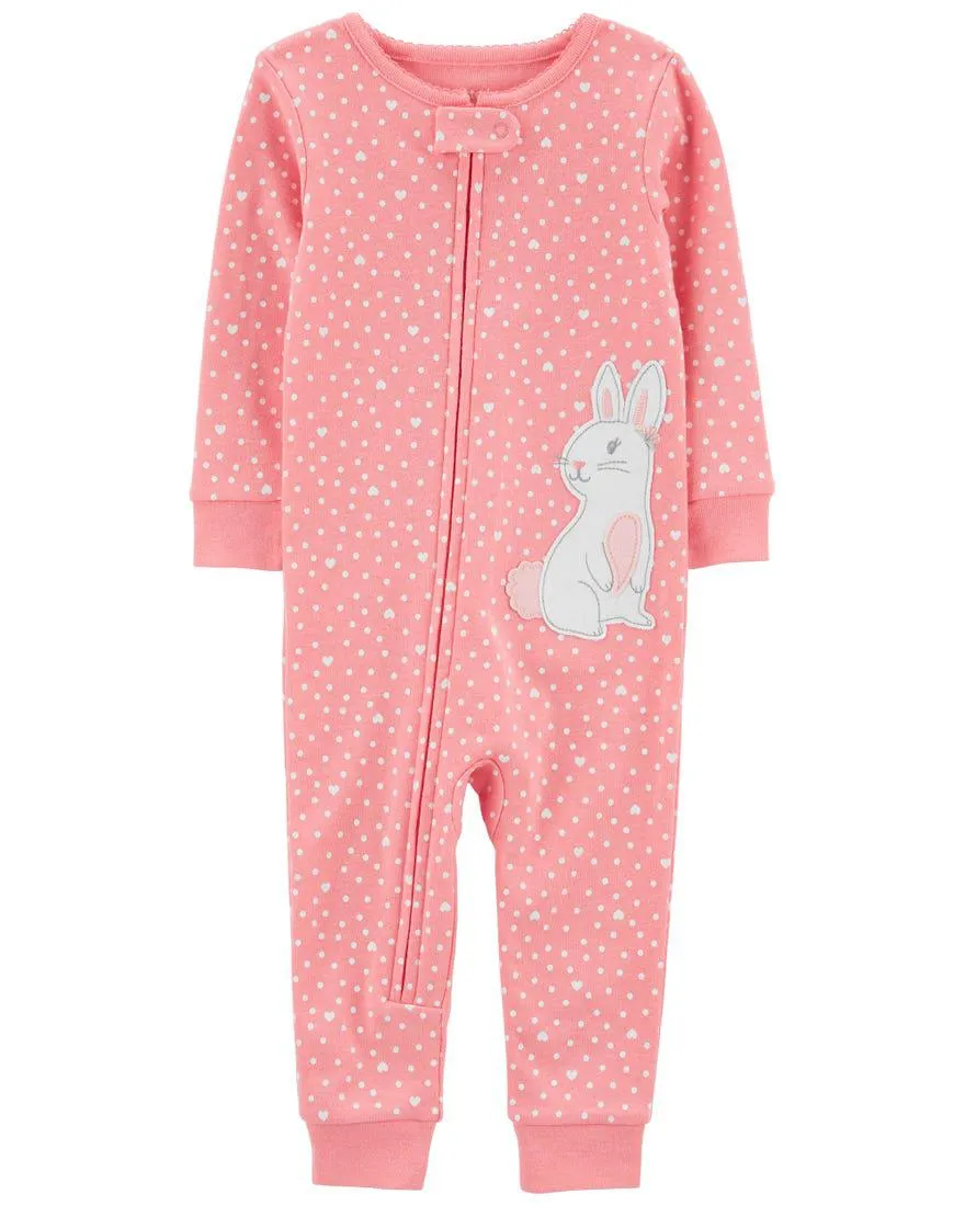 1-Piece Bunny 100% Snug Fit Cotton Footless PJs