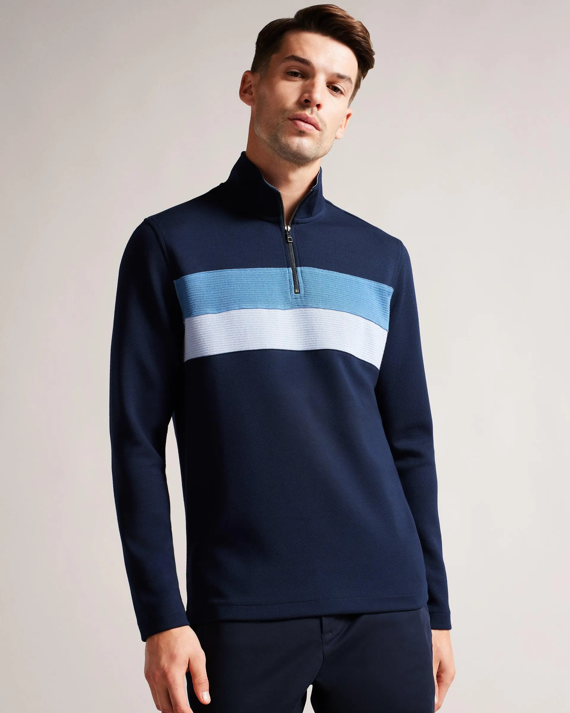 Long Sleeve Slim Fit Half Zip Jumper