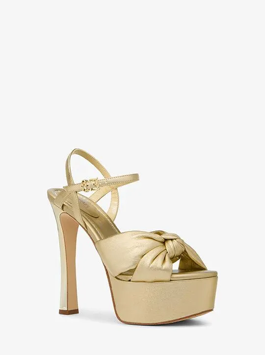 Elena Metallic Leather Platform Sandal