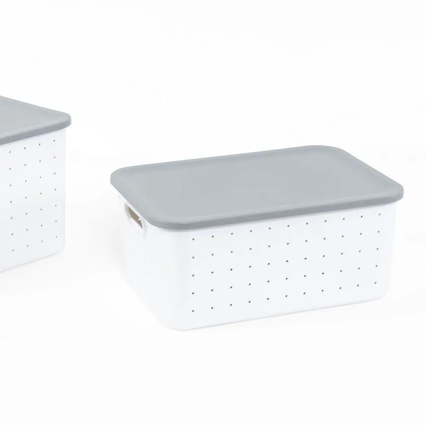 Storage Basket, White & Grey - Medium, 35.3x15.5 cm