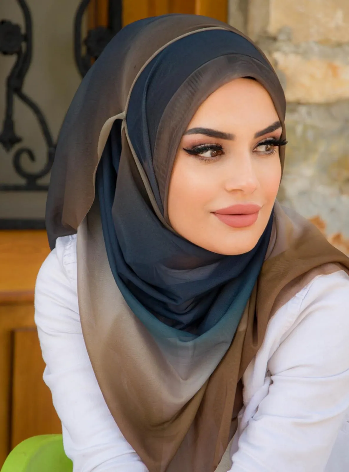 Brown - Printed - Plain - Instant Scarf