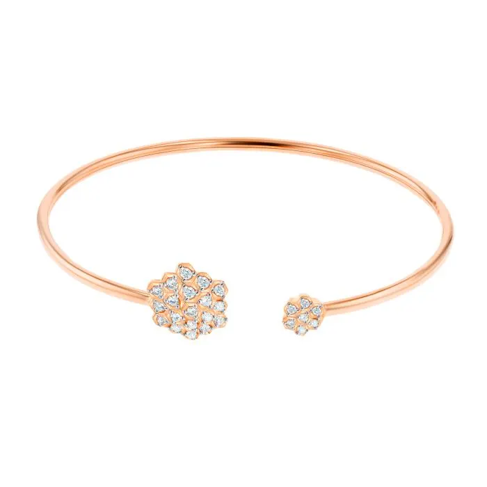 Pyramid Open Bangle 18K Rose Gold