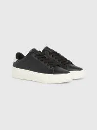 Contrast Heel Leather Cupsole Trainers