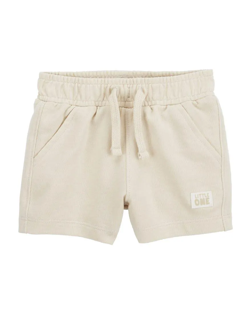 Khaki Solid Pull-On French Terry Shorts